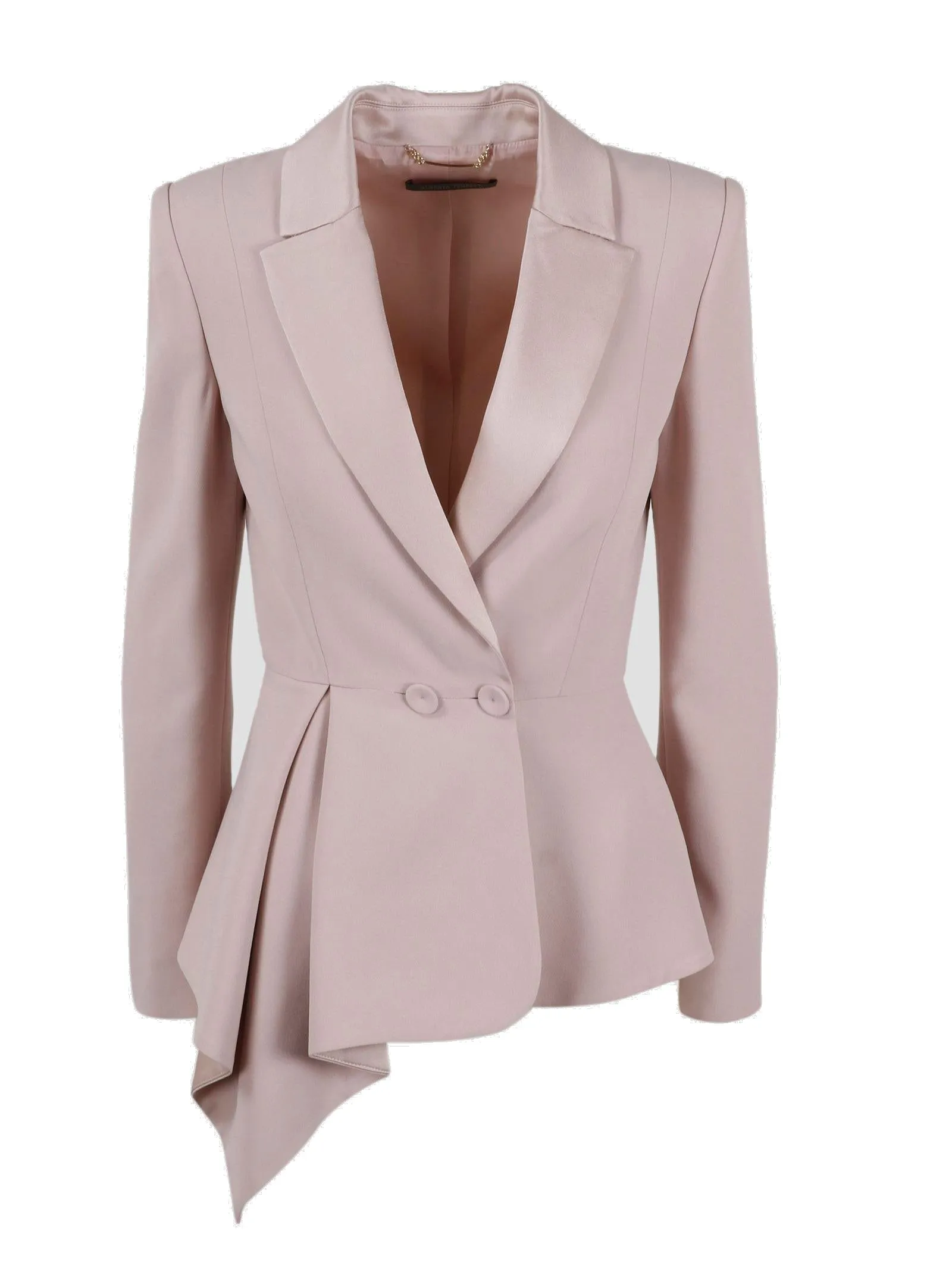 Alberta Ferretti Pleated Double-Breasted Blazer