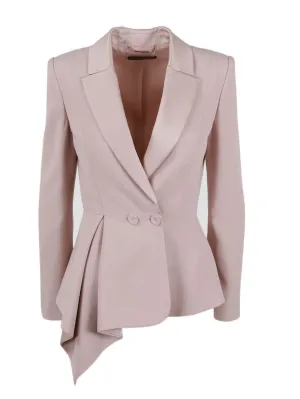 Alberta Ferretti Pleated Double-Breasted Blazer