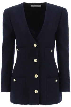 Alessandra Rich Single-Breasted Tweed Boucle Blazer