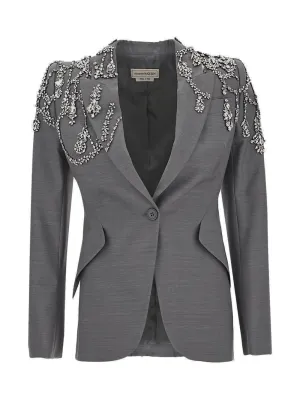 Alexander McQueen Embellished Single-Breasted Blazer