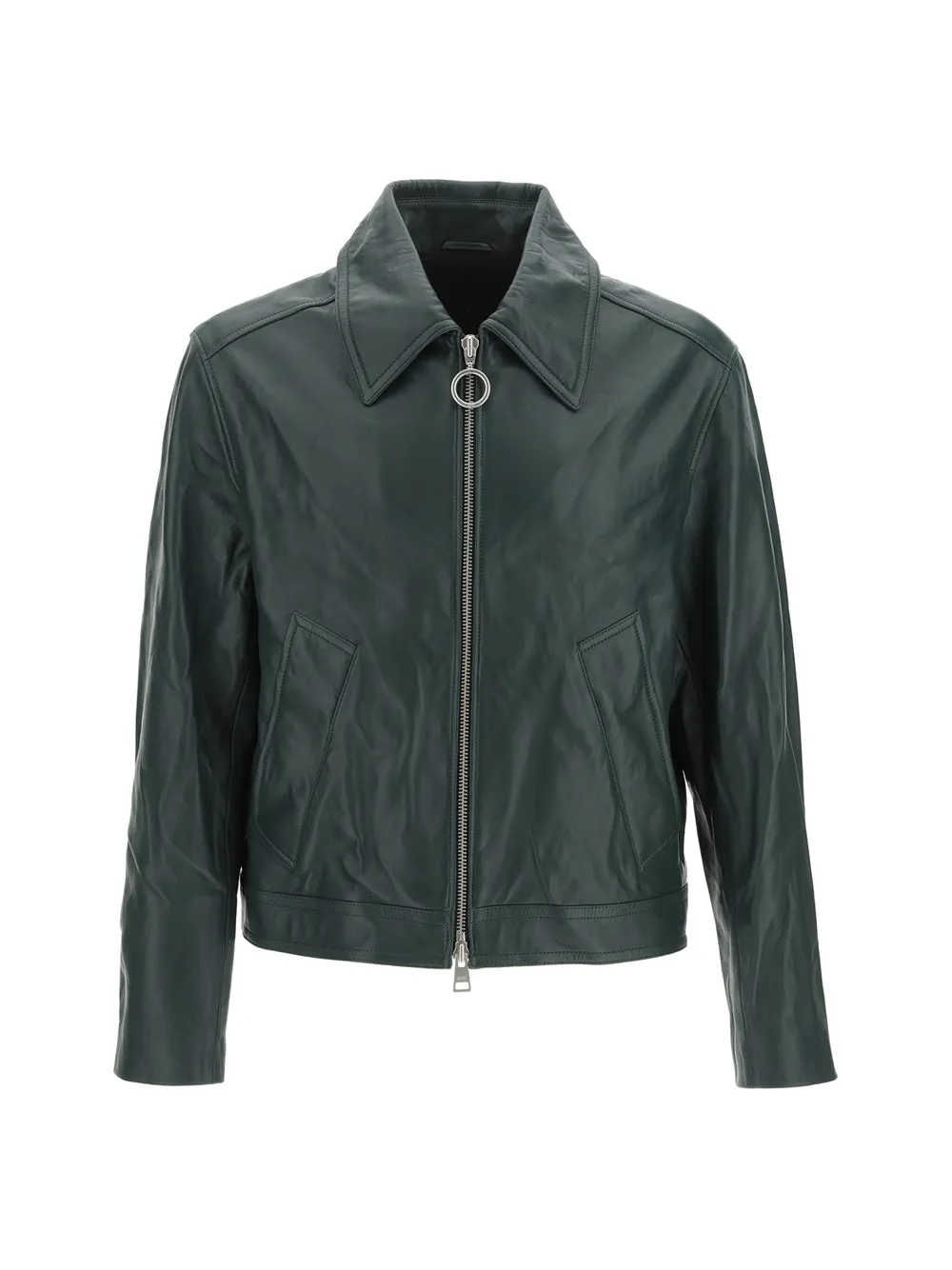 AMI Zipped Leather Jacket