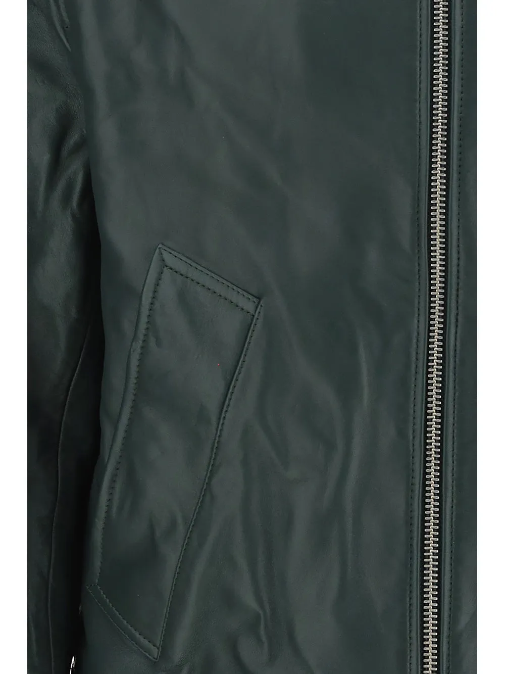 AMI Zipped Leather Jacket