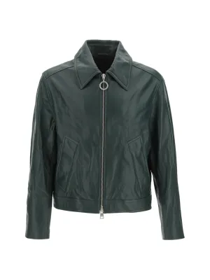 AMI Zipped Leather Jacket