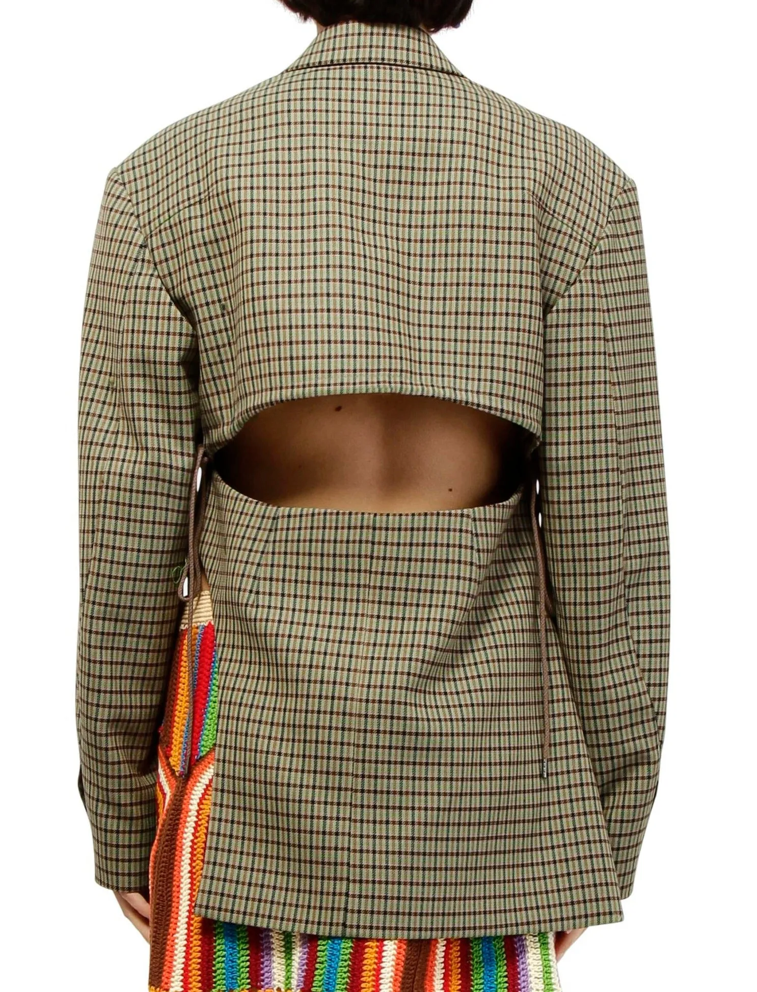 Andersson Bell Celina Cut-Out Check Pattern Jacket
