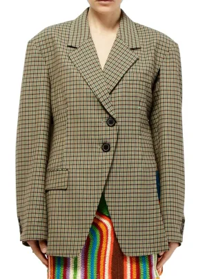 Andersson Bell Celina Cut-Out Check Pattern Jacket