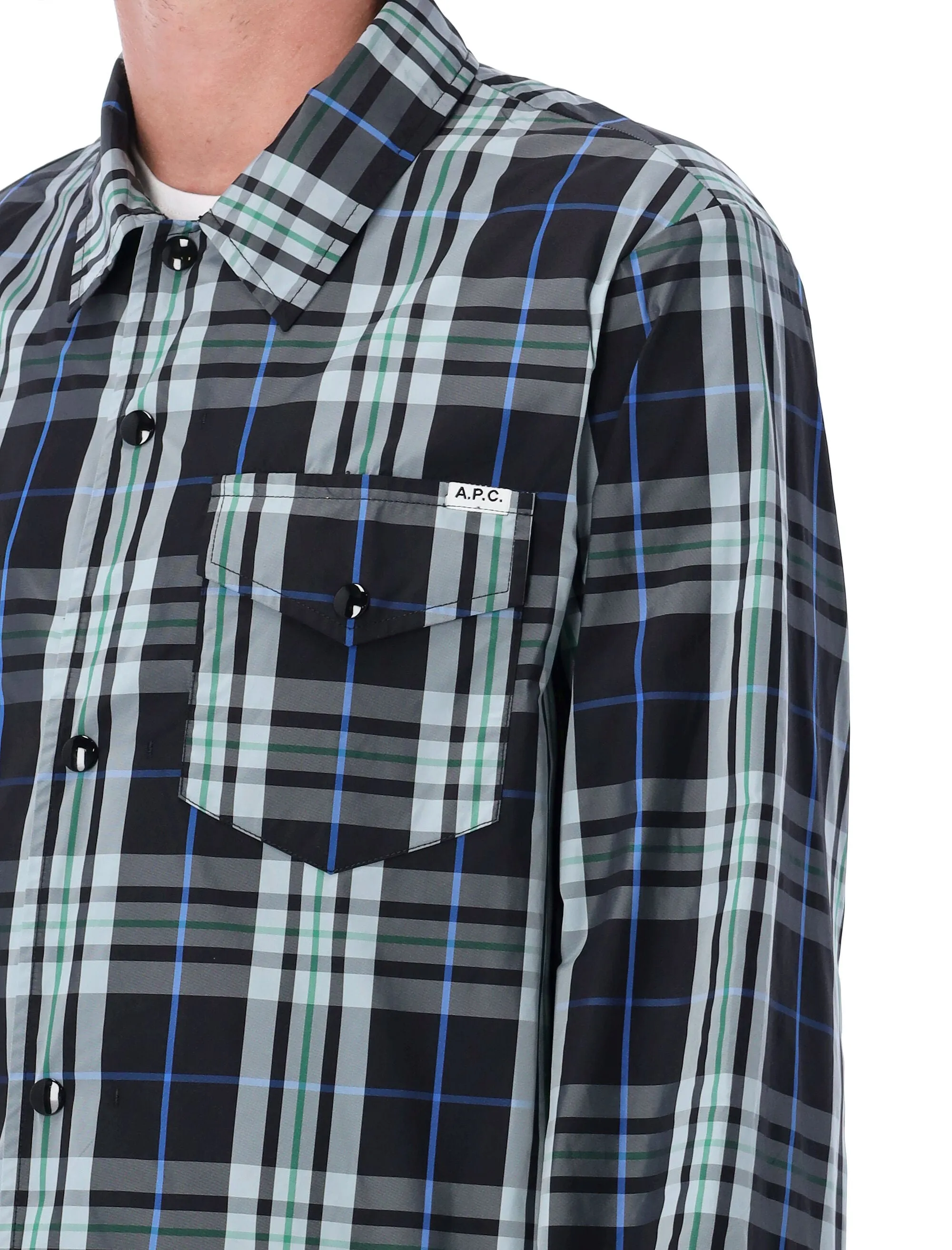 A.P.C. Checked Long-Sleeved Shirt Jacket