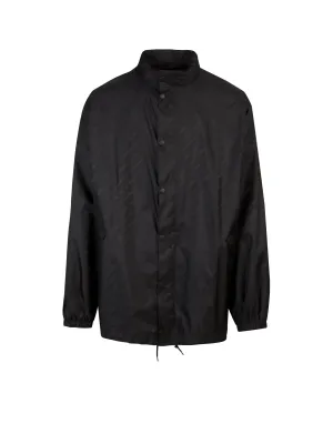 Balenciaga Allover Logo Printed Rain Jacket