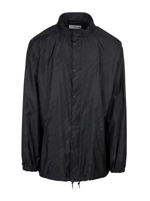Balenciaga Allover Logo Printed Rain Jacket