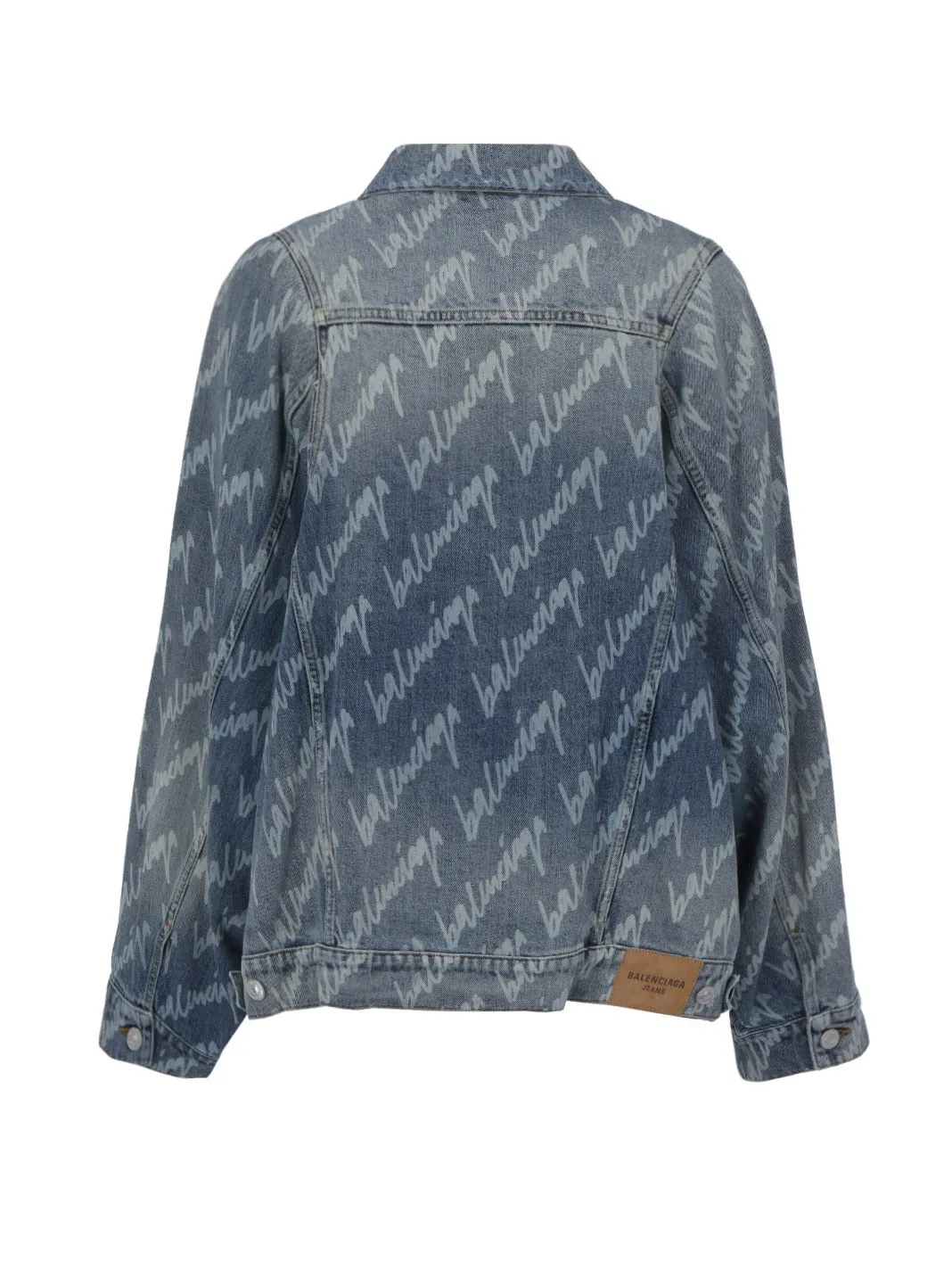 Balenciaga Logo Allover Bell Sleeve Jacket