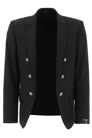 Balmain Double-Breasted Buttoned-Cuff Blazer