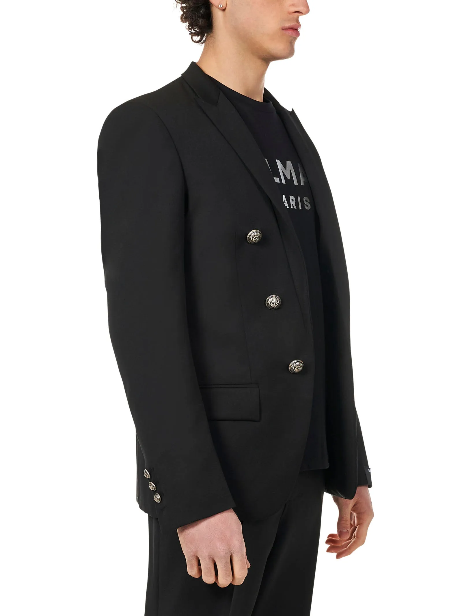 Balmain Double-Breasted Buttoned-Cuff Blazer