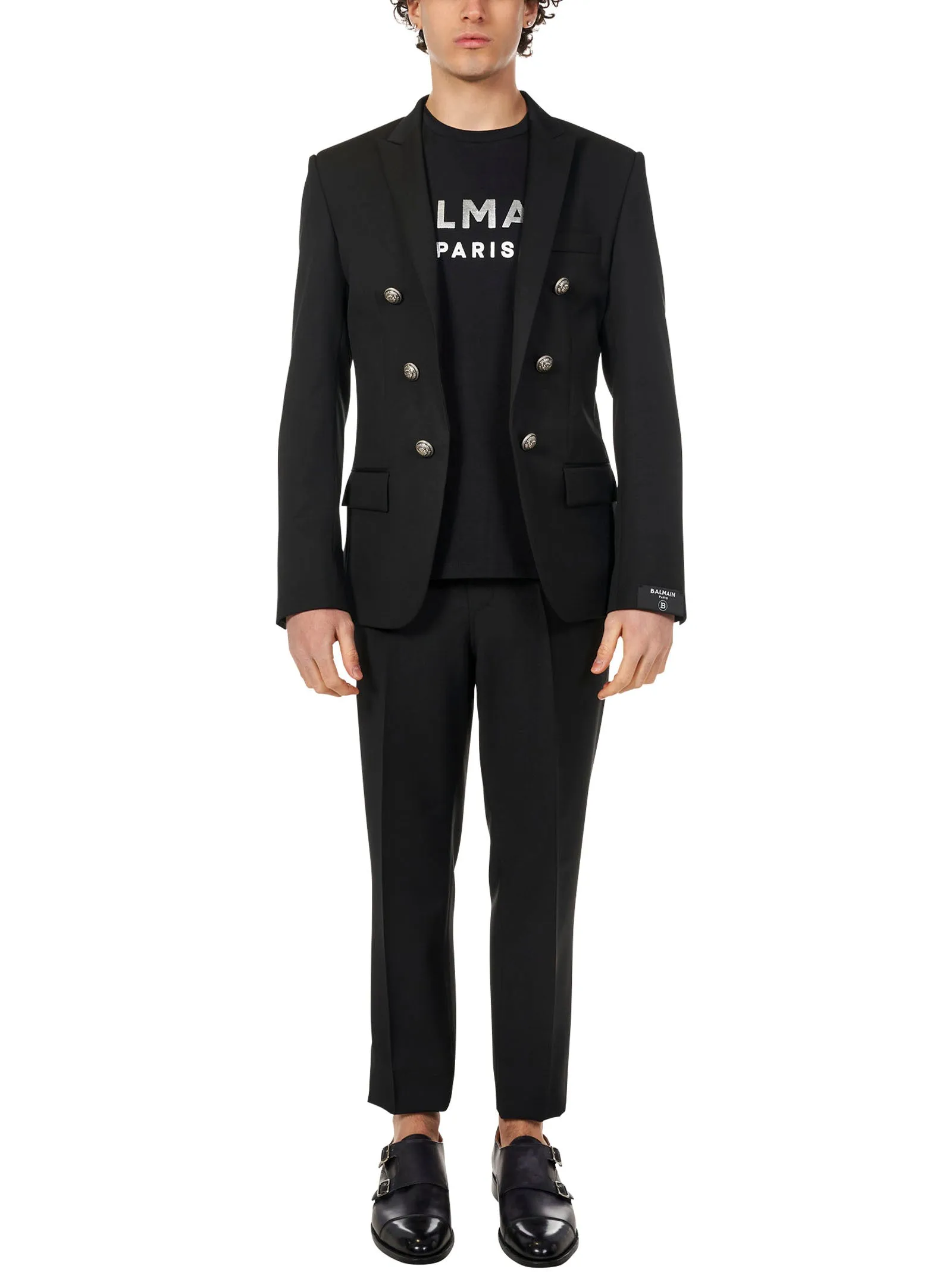 Balmain Double-Breasted Buttoned-Cuff Blazer