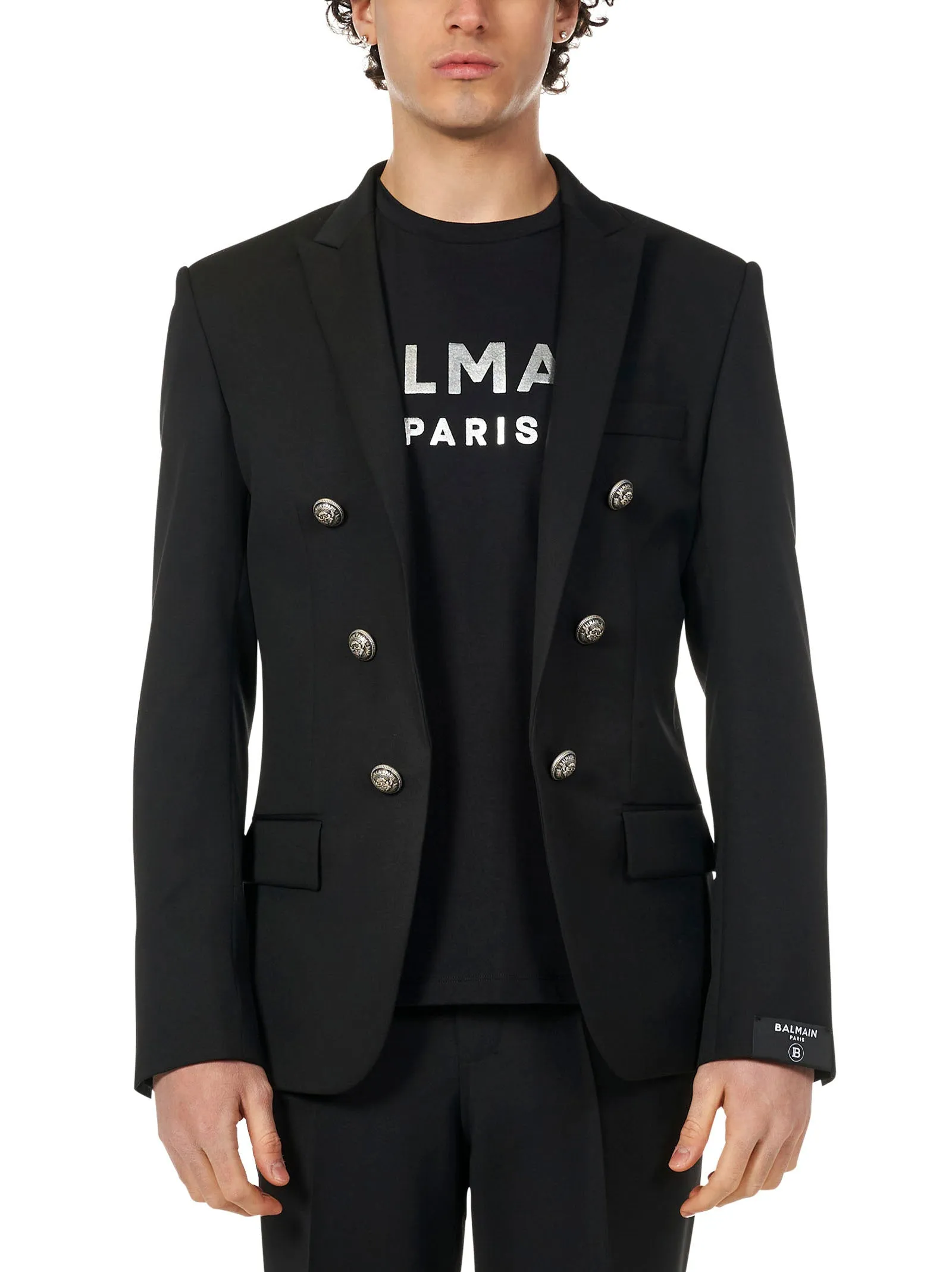 Balmain Double-Breasted Buttoned-Cuff Blazer