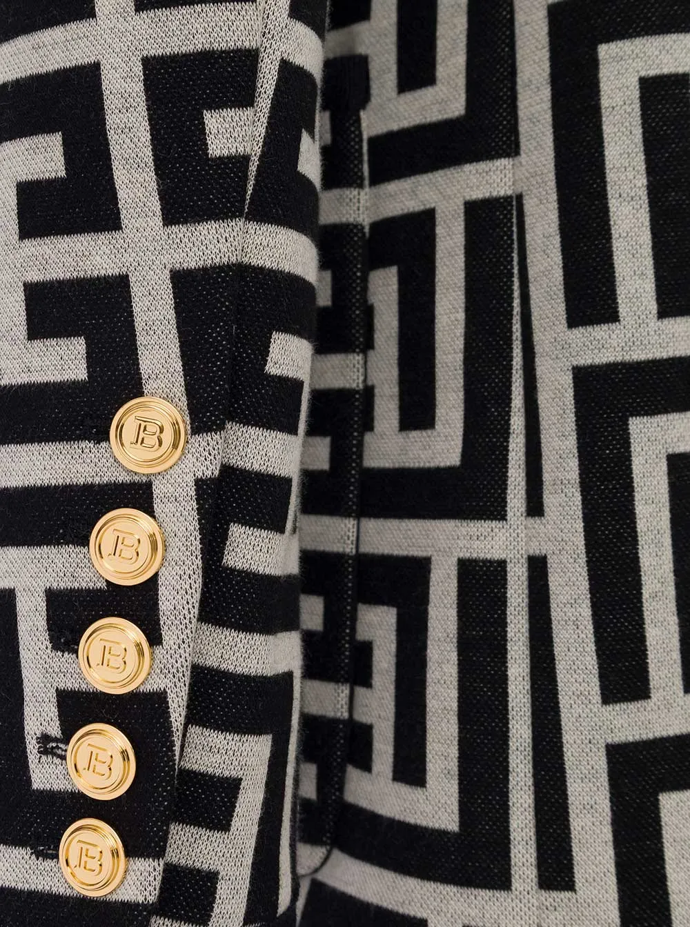 Balmain Monogram Printed Double-Breasted Blazer