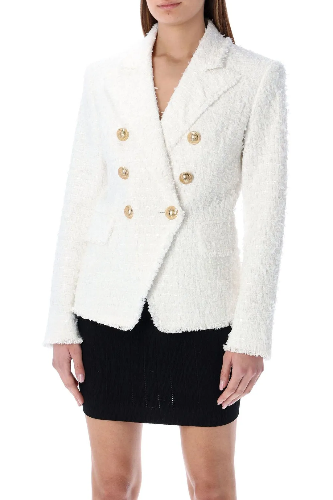 Balmain Tweed Double-Breasted Blazer