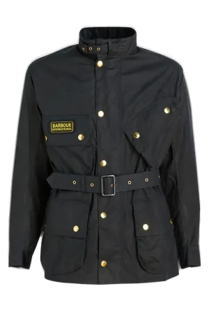 Barbour Logo Embroidered Belted Jacket