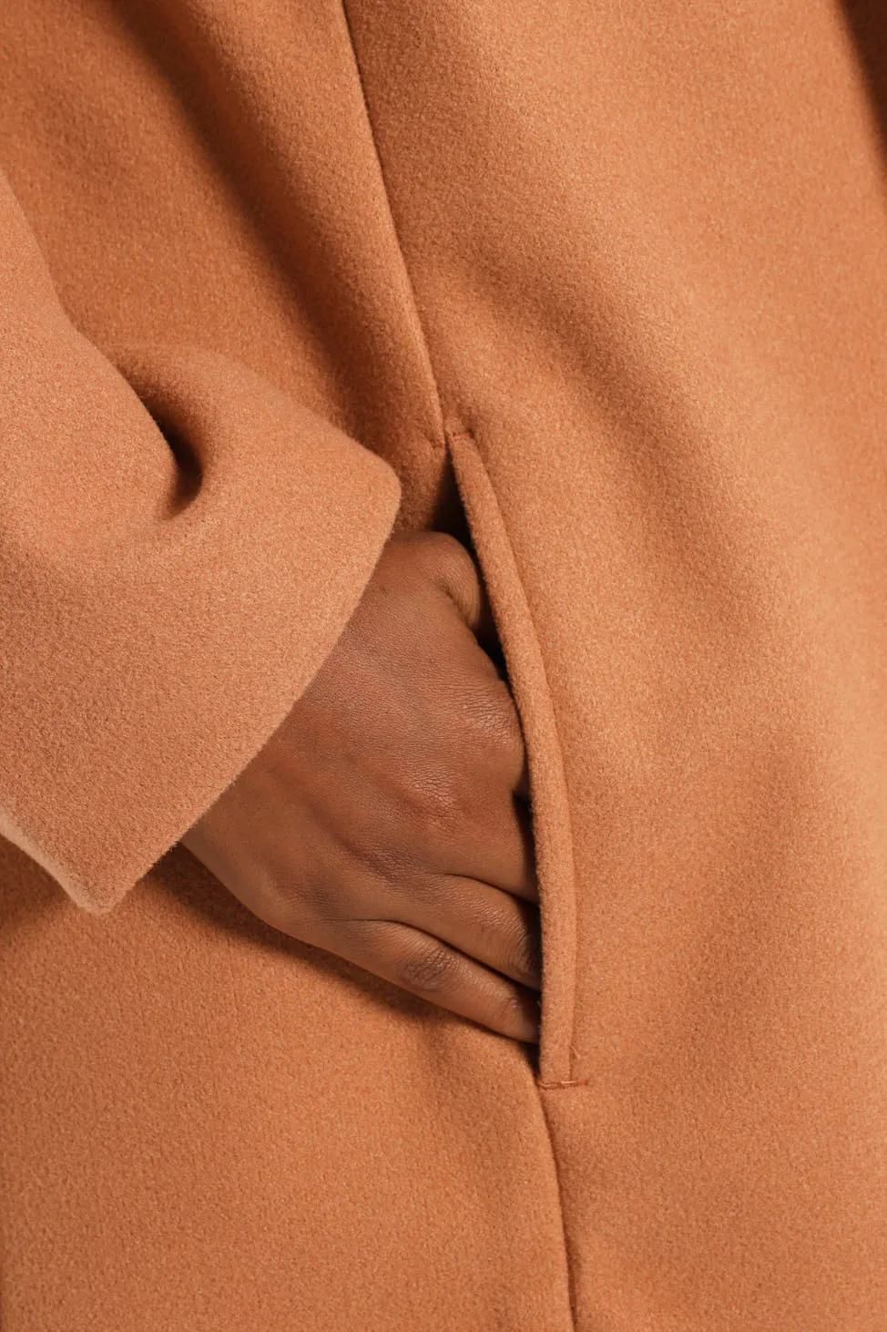 Basic Panelled Coat - Tan