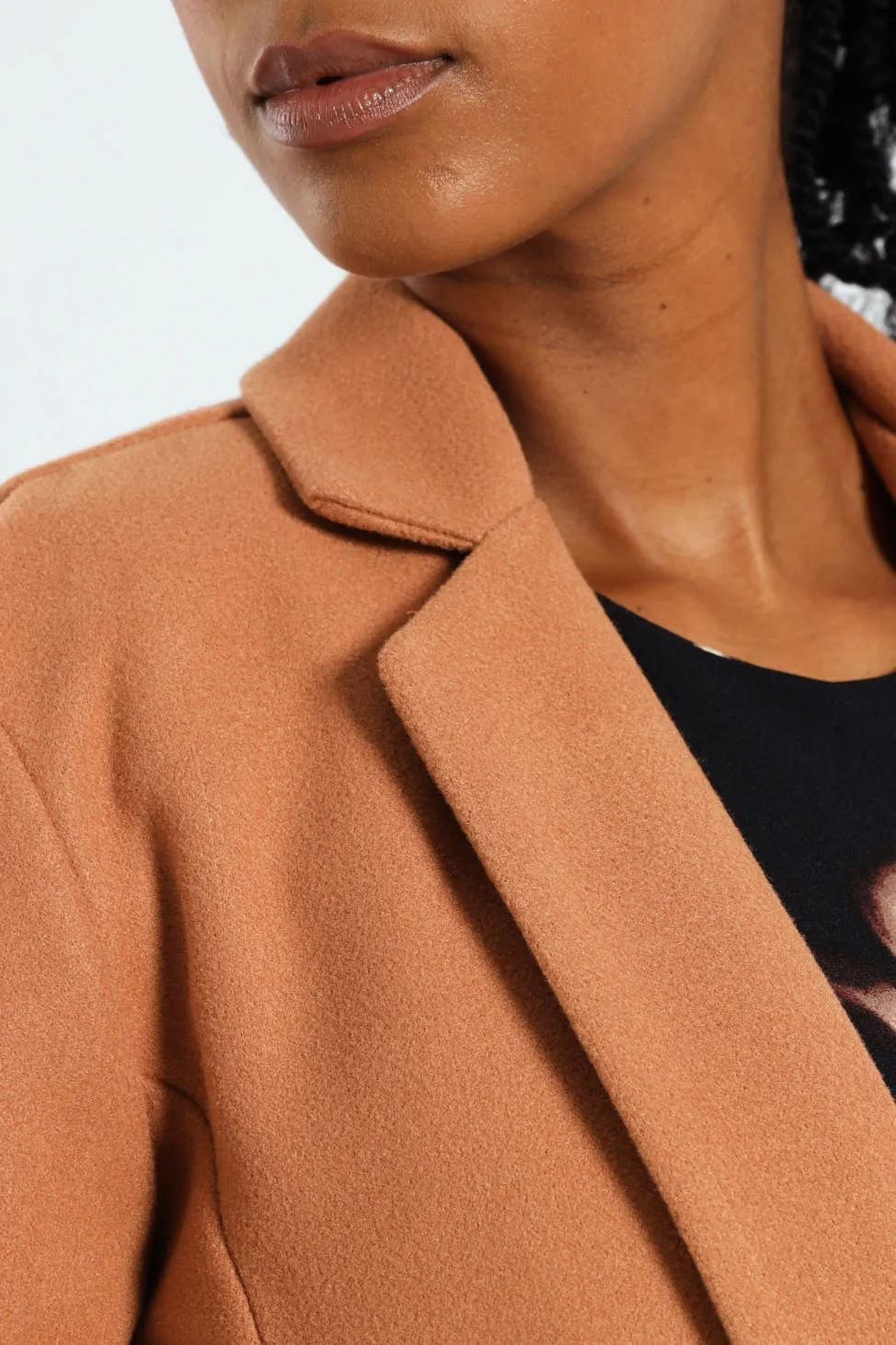 Basic Panelled Coat - Tan