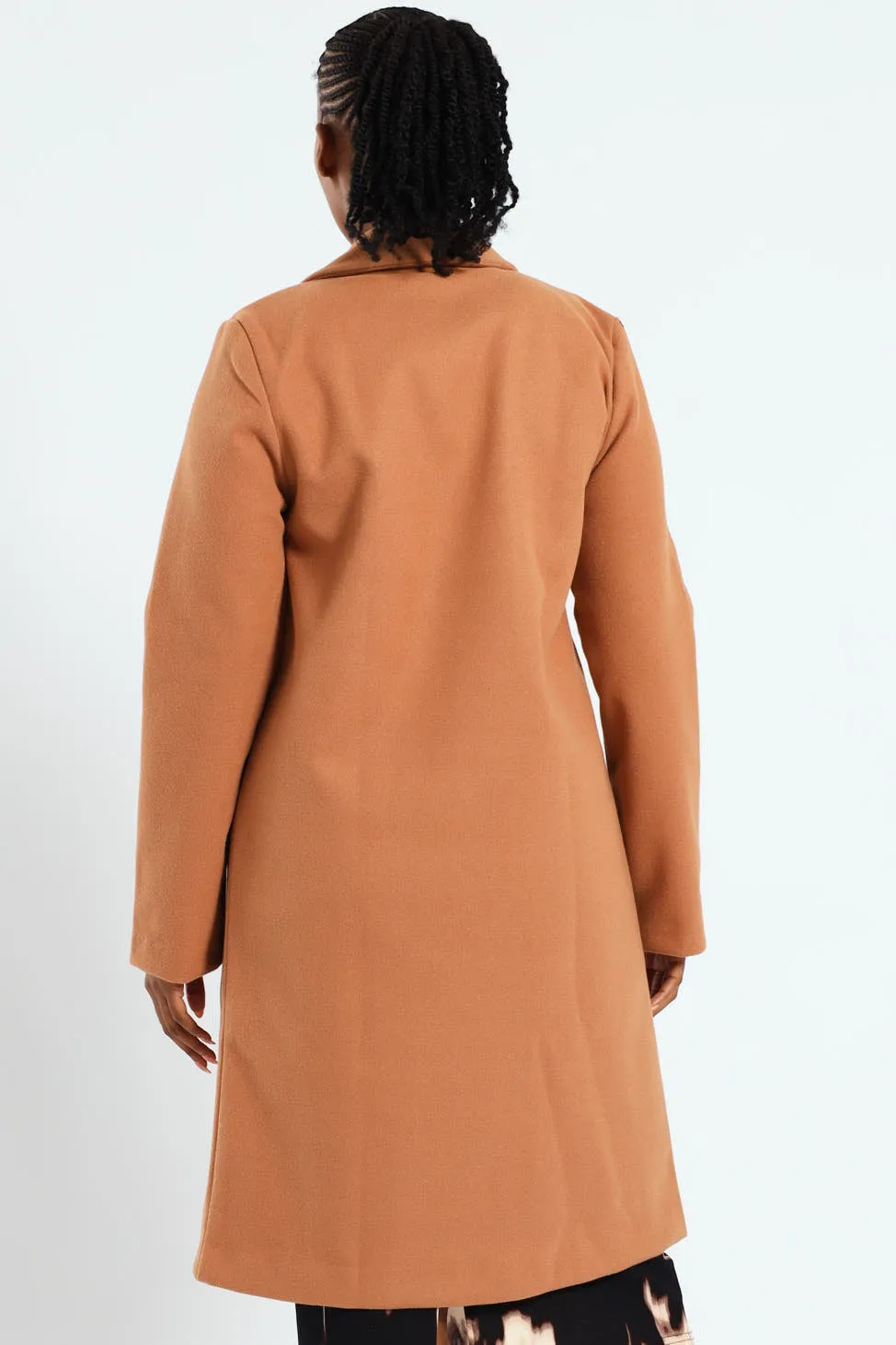 Basic Panelled Coat - Tan