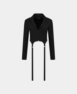 Black Corset Strap Blazer
