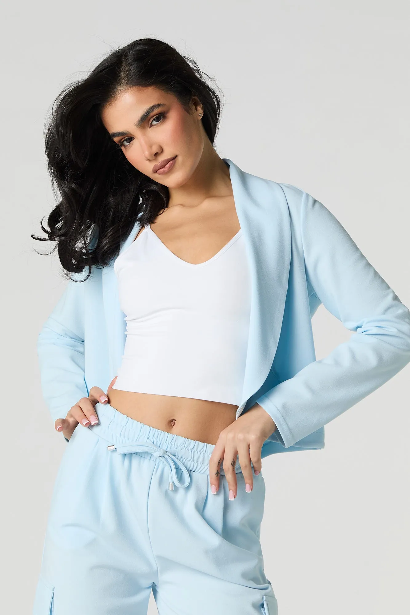 Blazer ouvert en crêpe