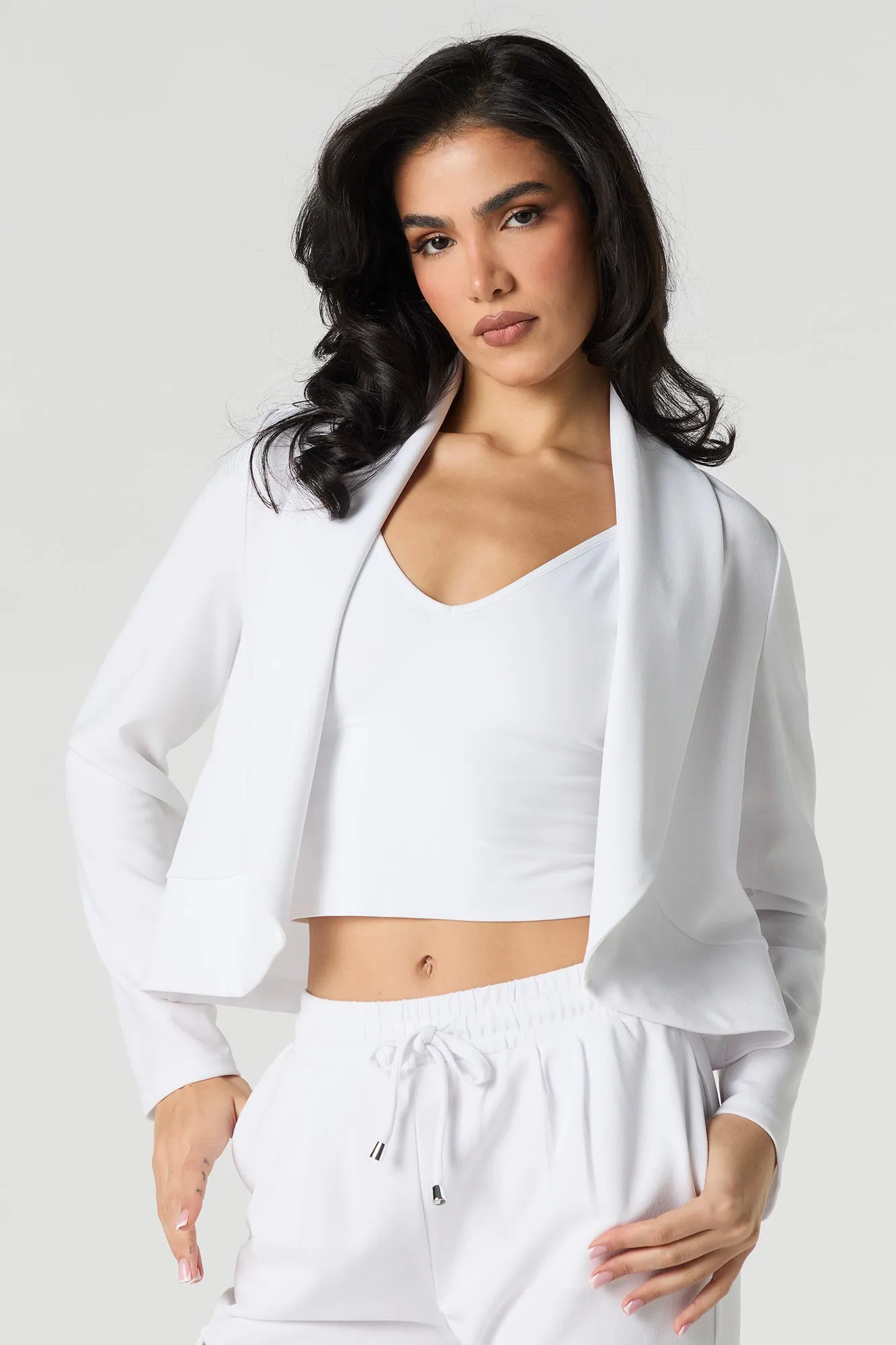 Blazer ouvert en crêpe