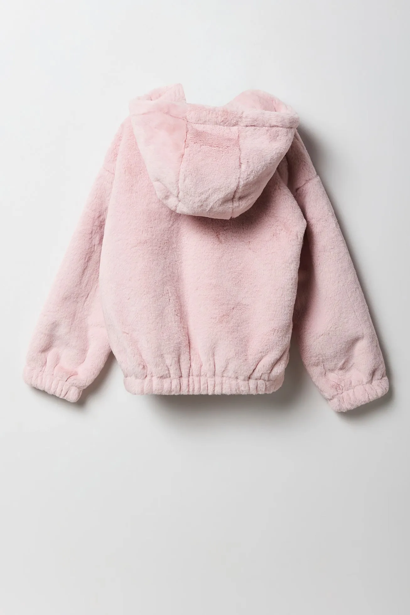 Blouson aviateur à capuchon en similifourrure pour fille