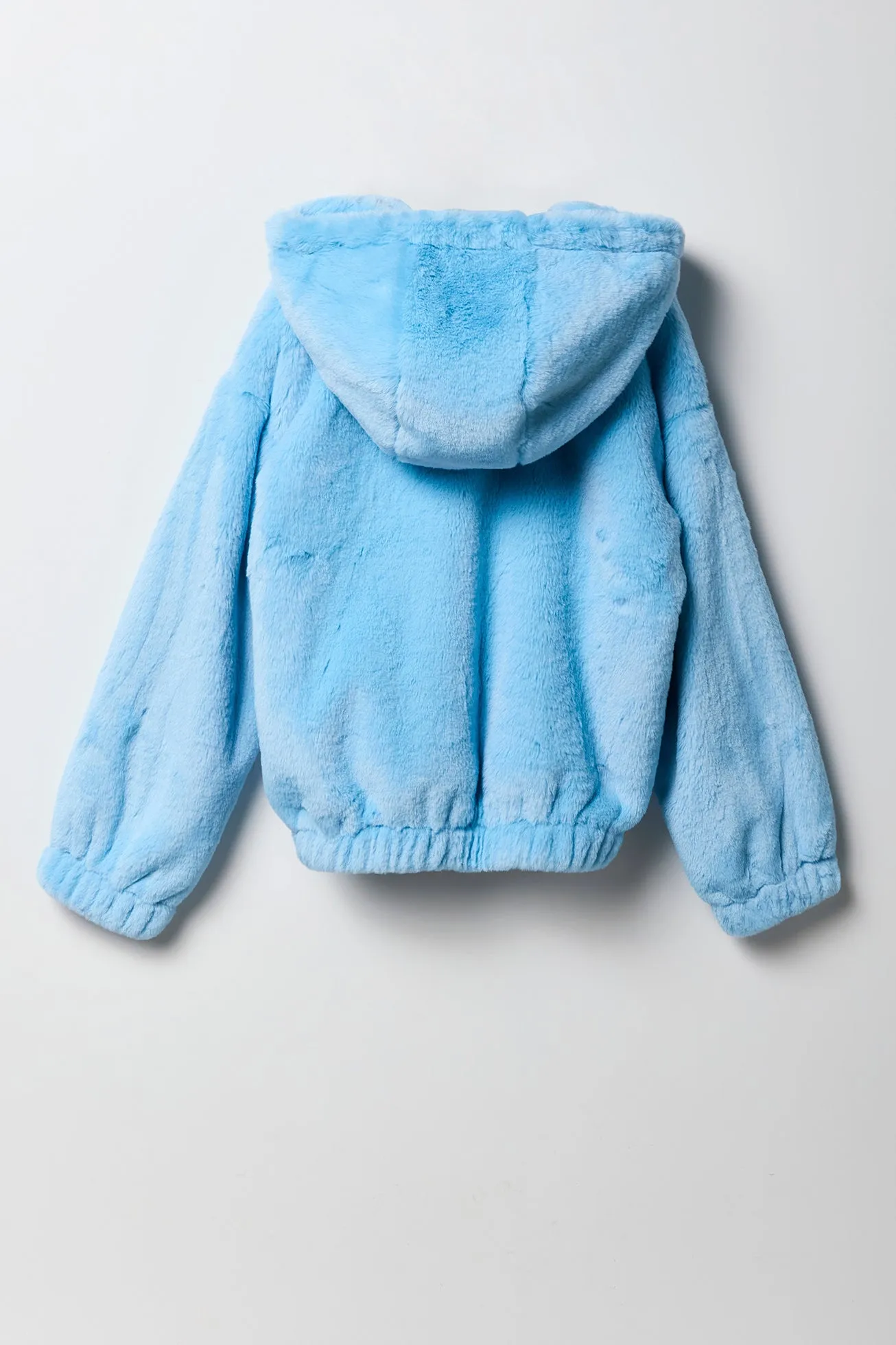 Blouson aviateur à capuchon en similifourrure pour fille