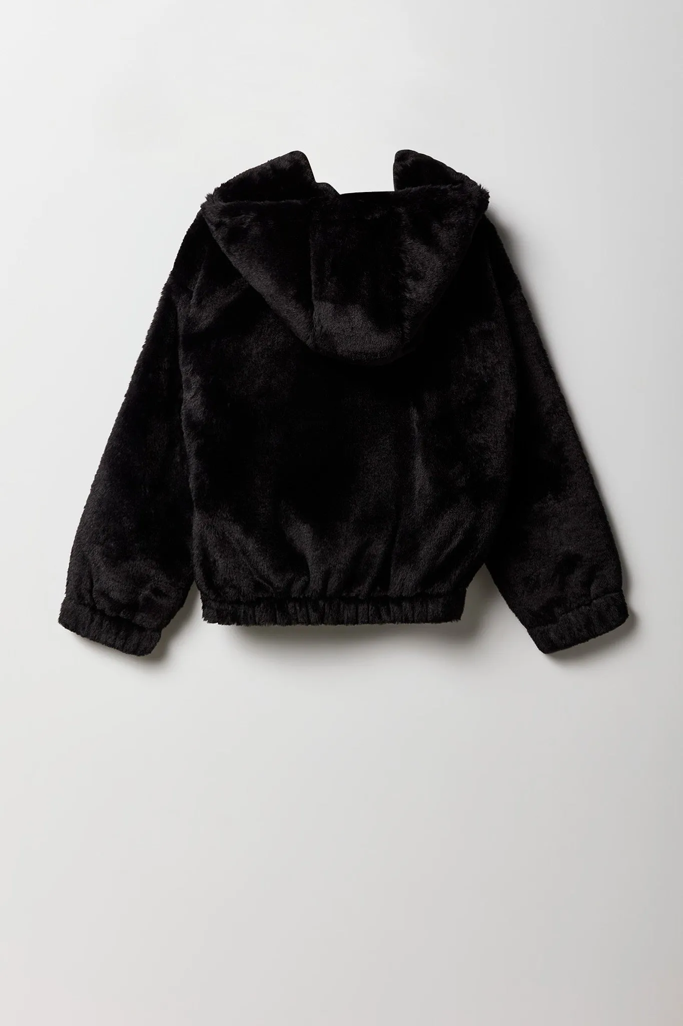 Blouson aviateur en similifourrure avec fermeture à glissière pour fille