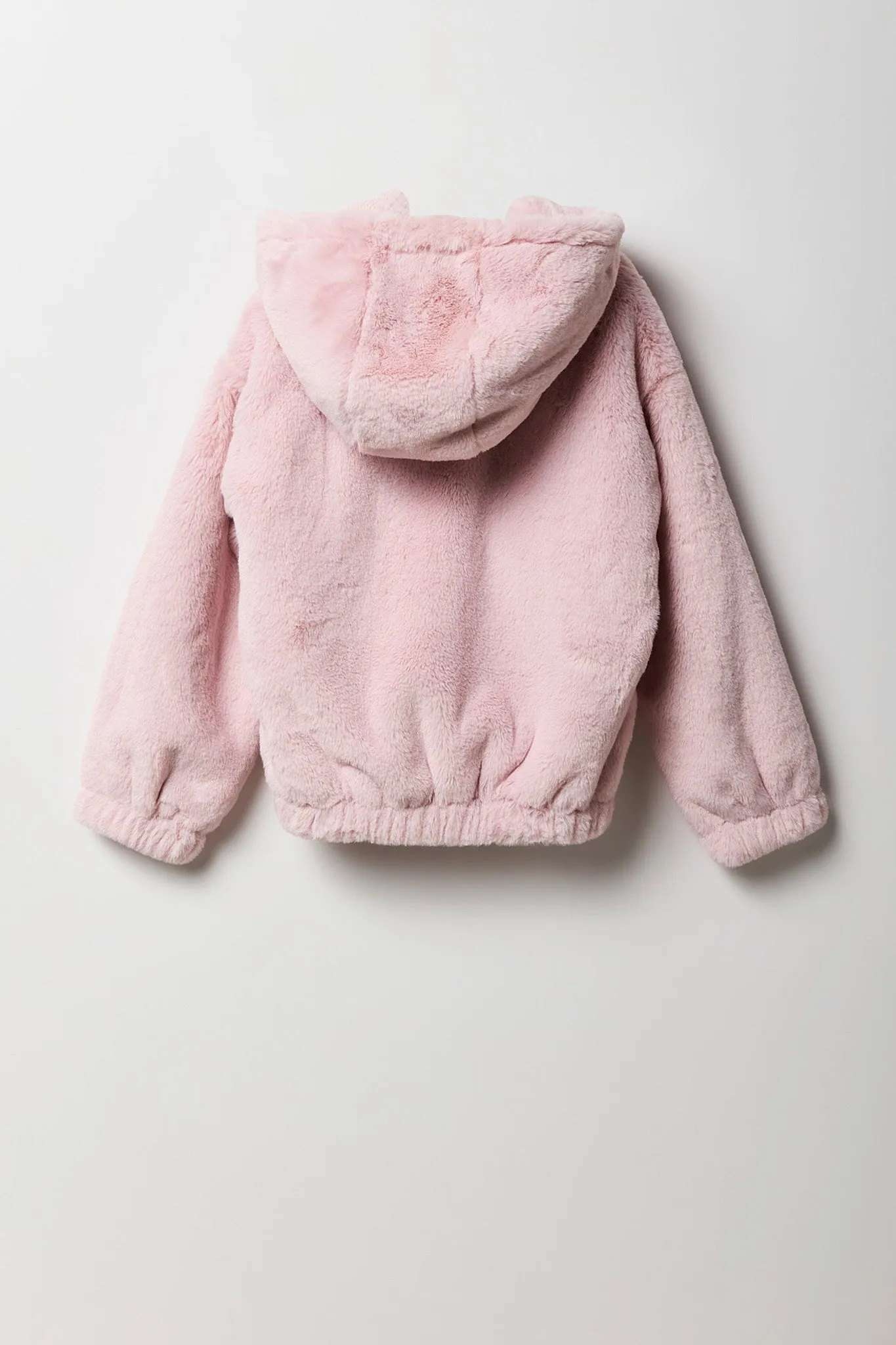 Blouson aviateur en similifourrure avec fermeture à glissière pour fille