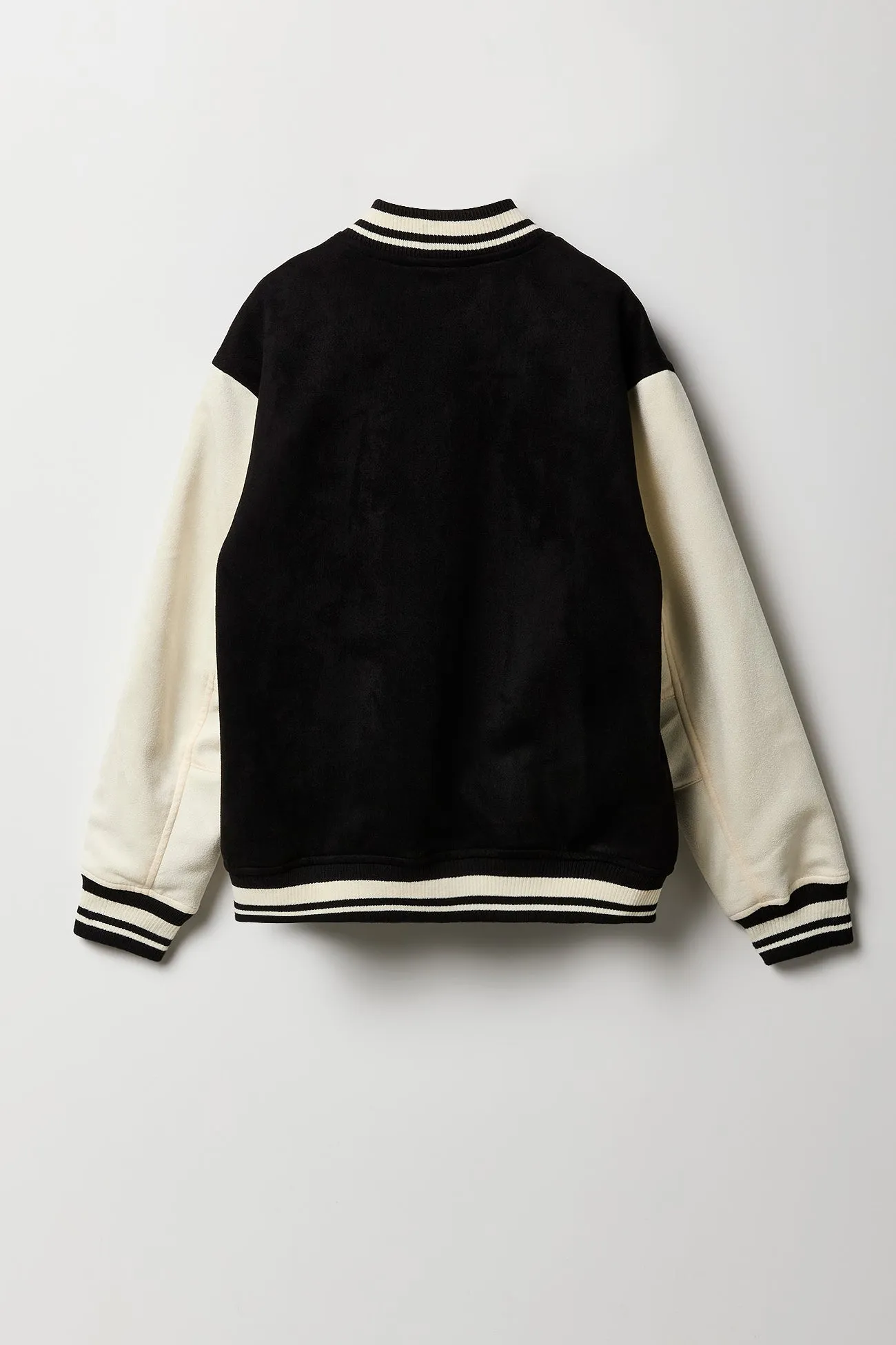 Blouson collégien à broderie en similisuède pour garçons