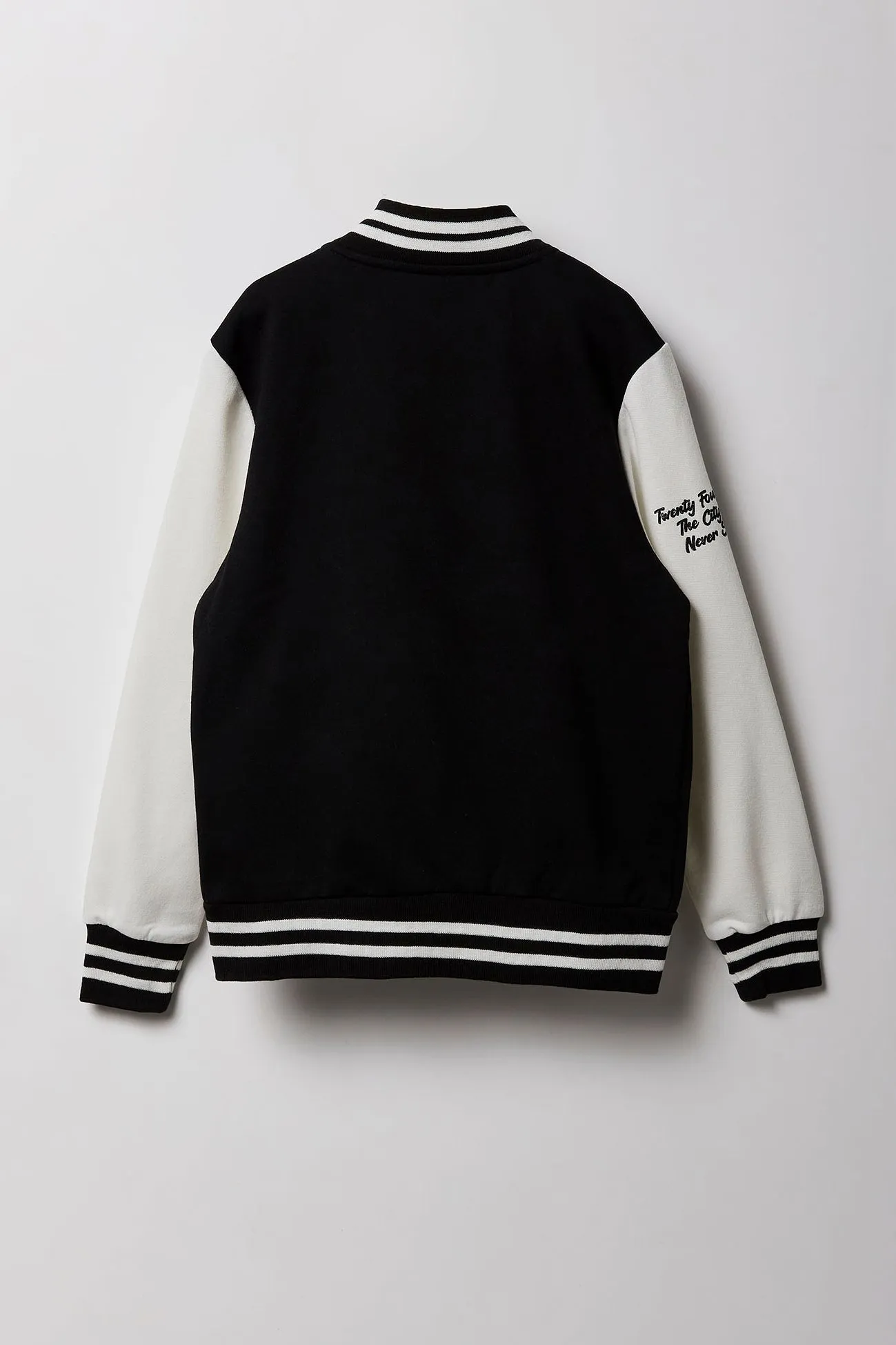 Blouson collégien en molleton à broderie en chenille pour enfants