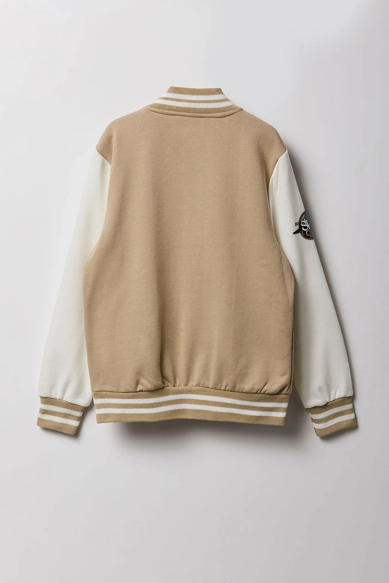 Blouson collégien en molleton à broderie en chenille pour enfants