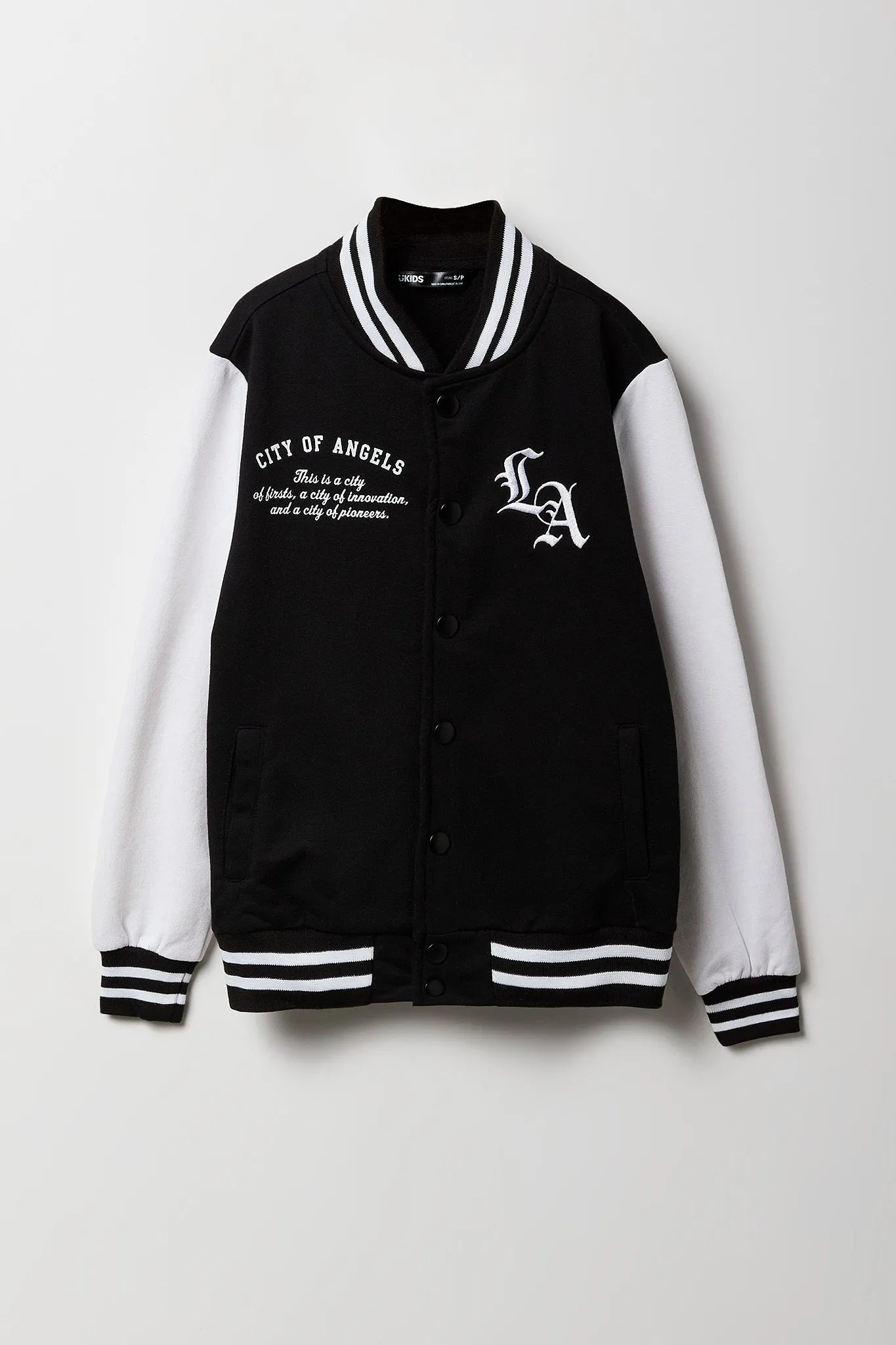 Blouson de style universitaire en molleton avec imprimé City pour enfants