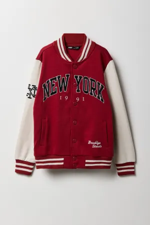 Blouson de style universitaire en molleton avec imprimé City pour enfants