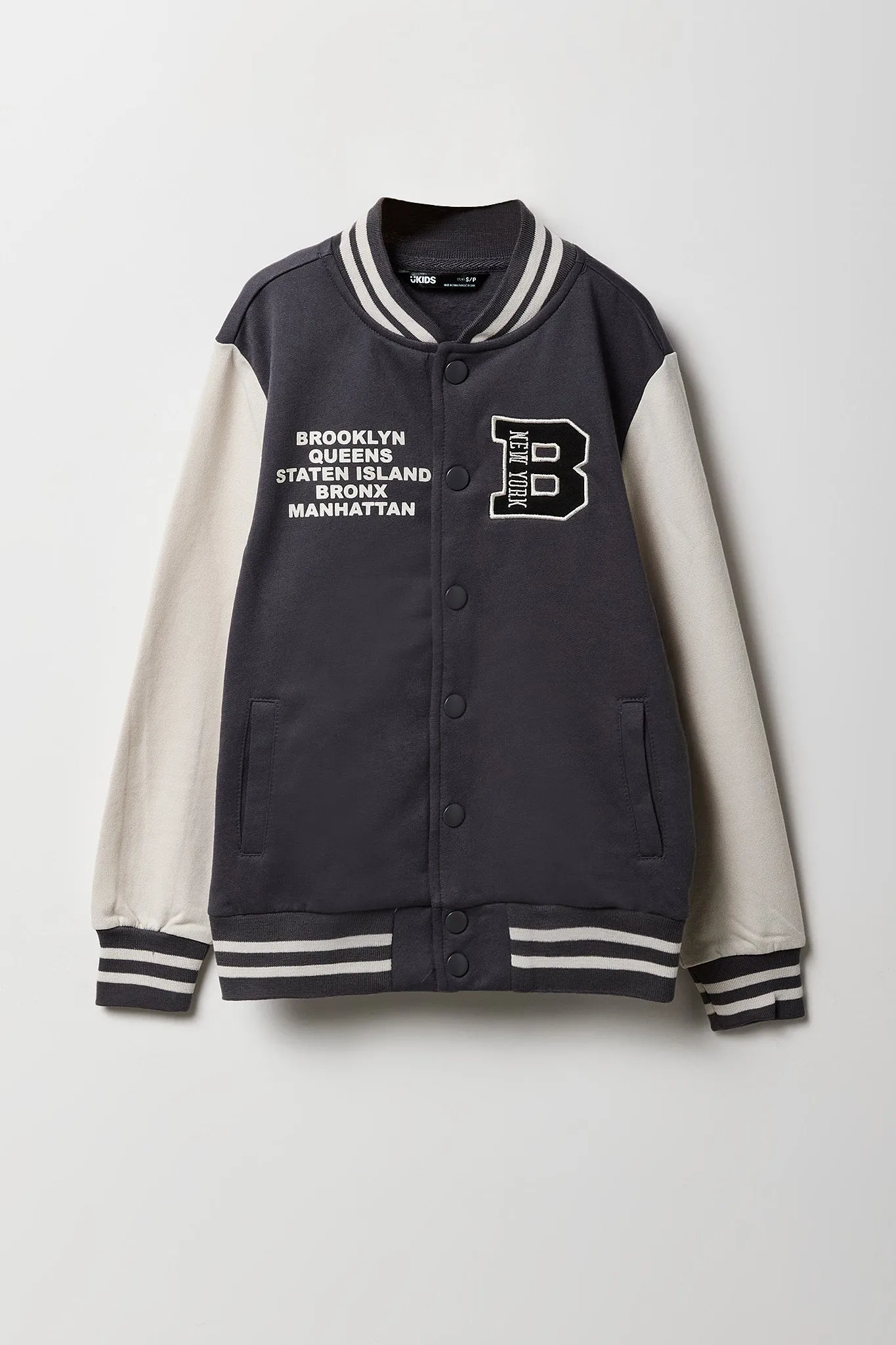 Blouson de style universitaire en molleton avec imprimé City pour enfants