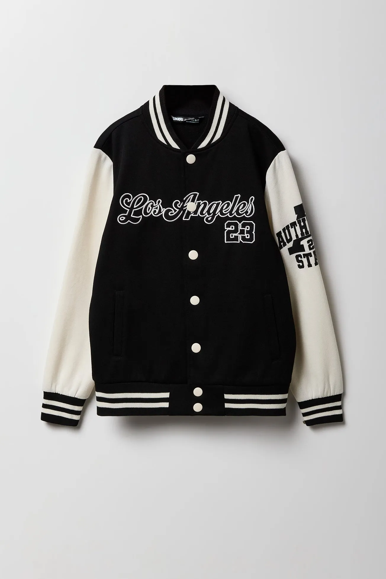 Blouson de style universitaire en molleton avec motif brodé City pour enfants