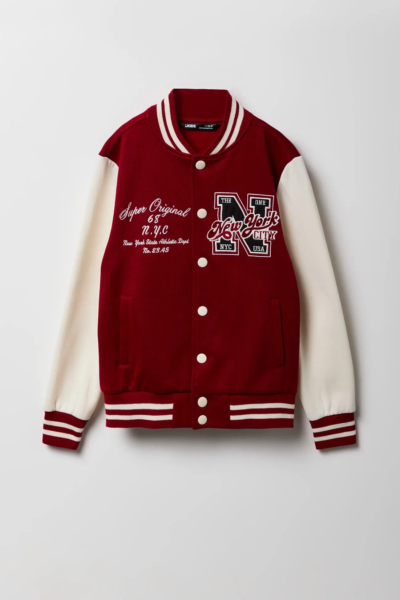 Blouson de style universitaire en molleton avec motif brodé City pour enfants