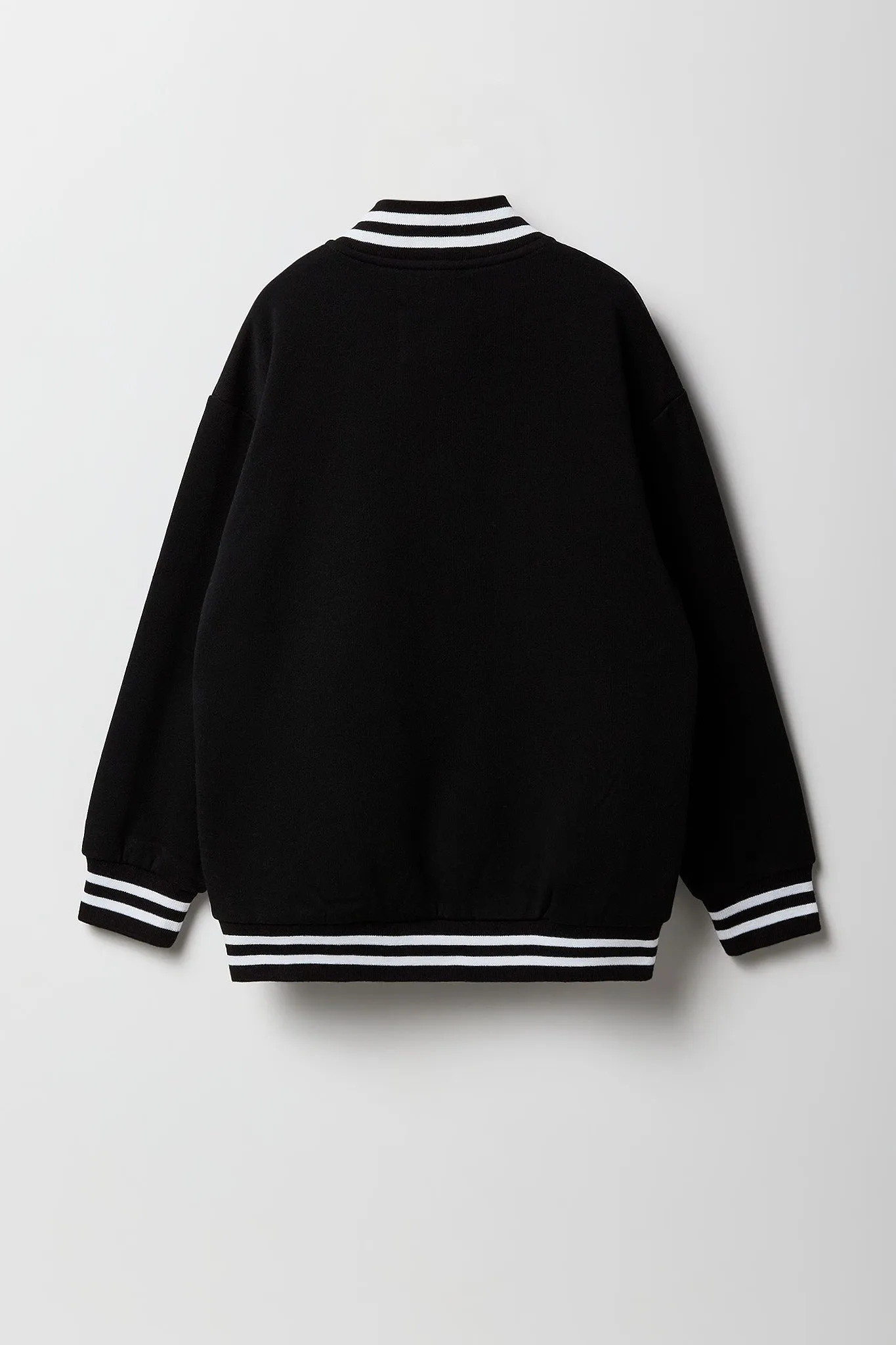 Blouson de style universitaire en molleton avec motif brodé en chenille pour fille