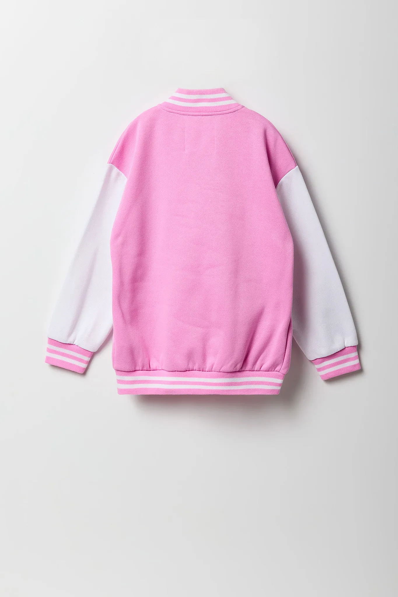 Blouson de style universitaire en molleton avec motif brodé en chenille pour fille