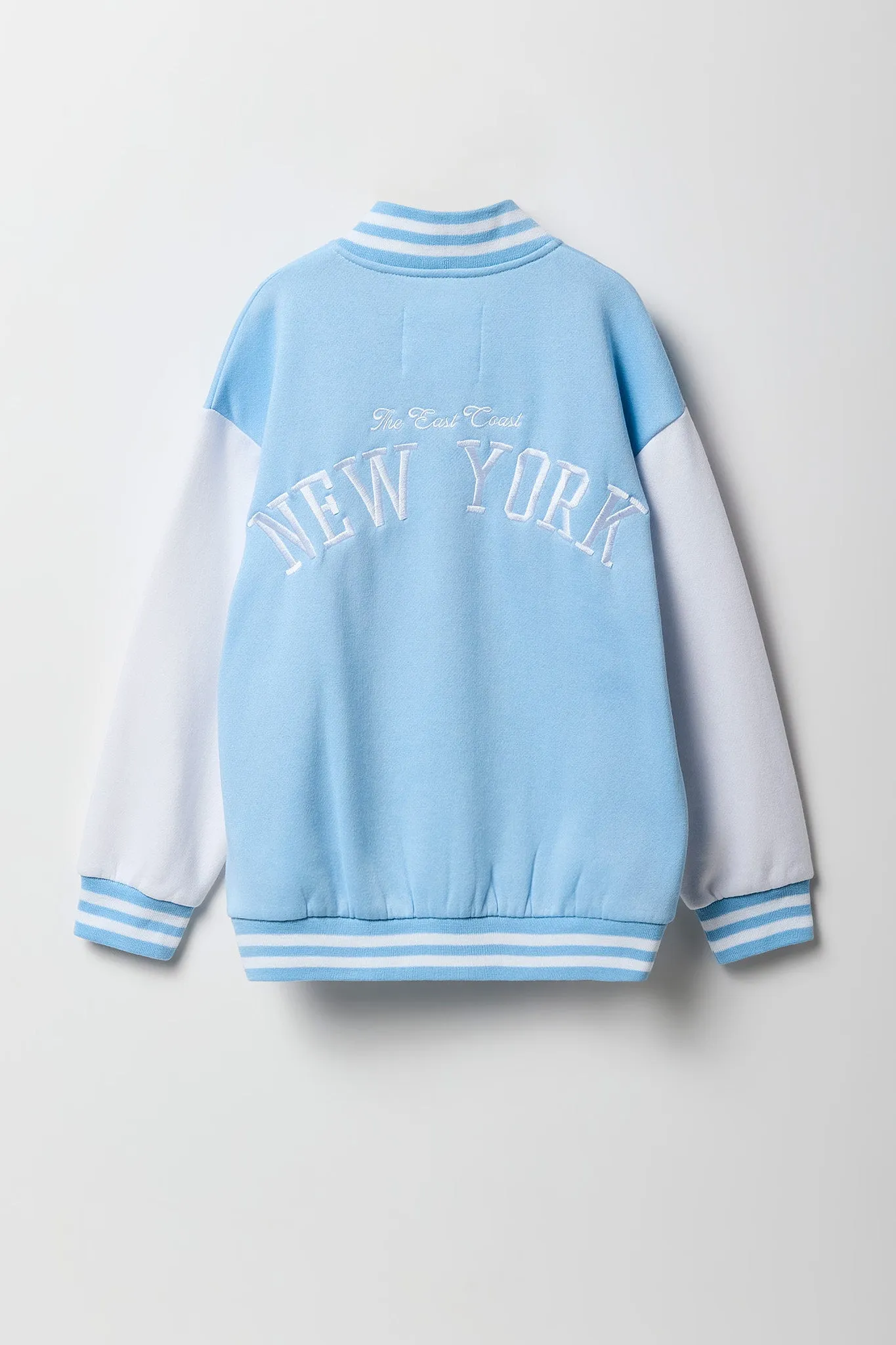 Blouson de style universitaire en molleton avec motif brodé en chenille pour fille