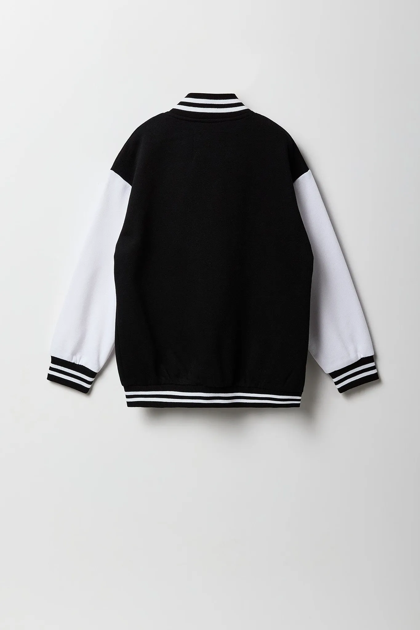 Blouson de style universitaire en molleton avec motif brodé en chenille pour fille