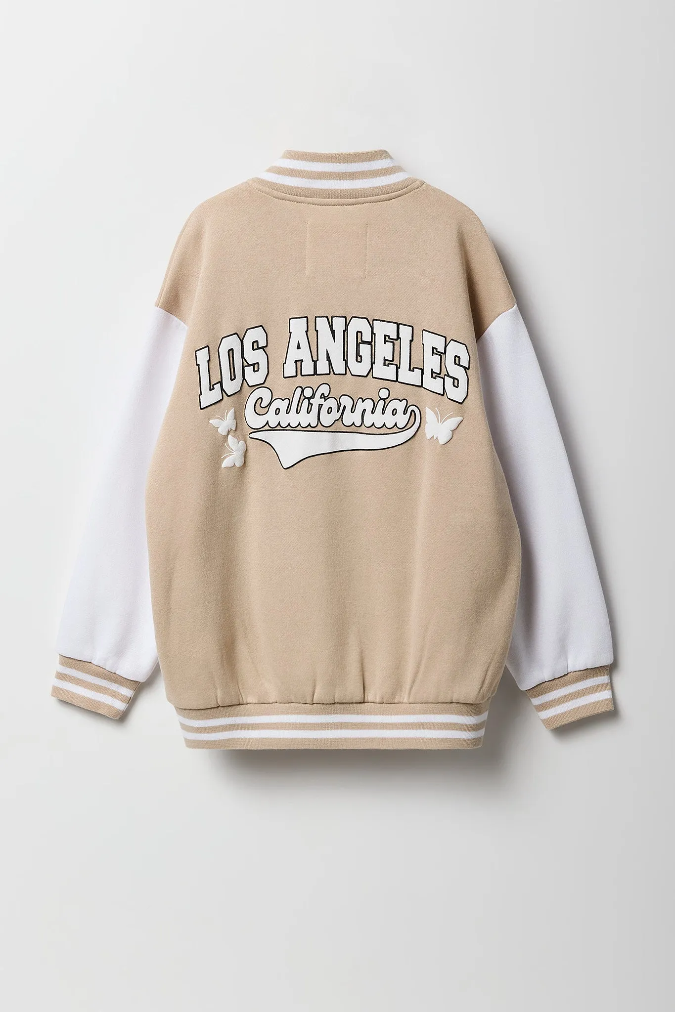 Blouson de style universitaire en molleton avec motif brodé en chenille pour fille