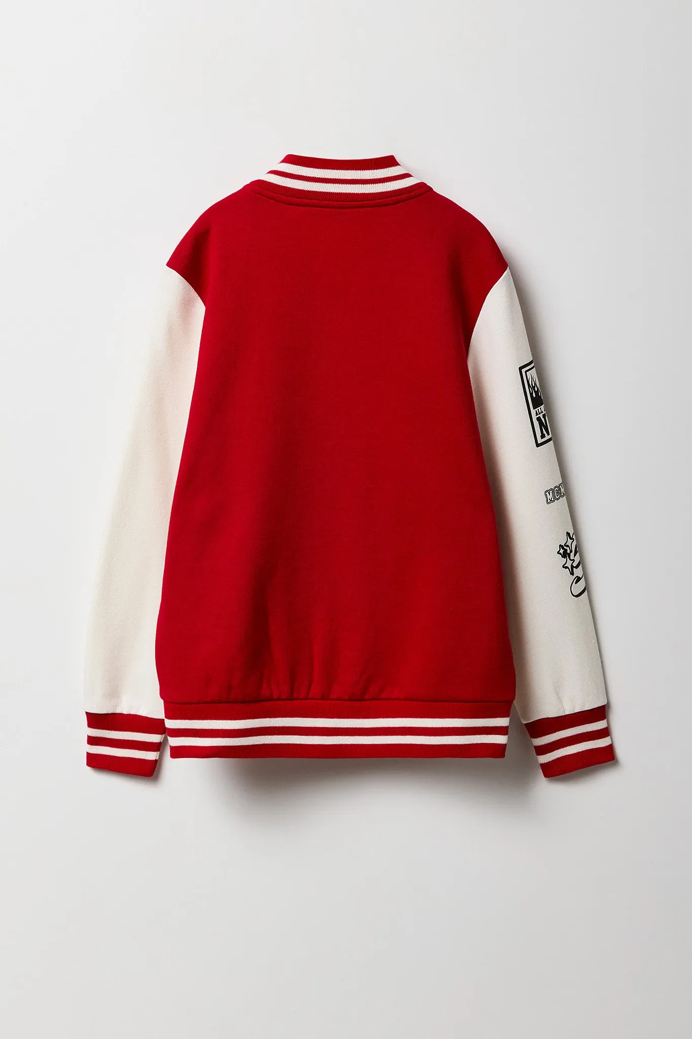 Blouson de style universitaire en molleton avec motif brodé pour enfants
