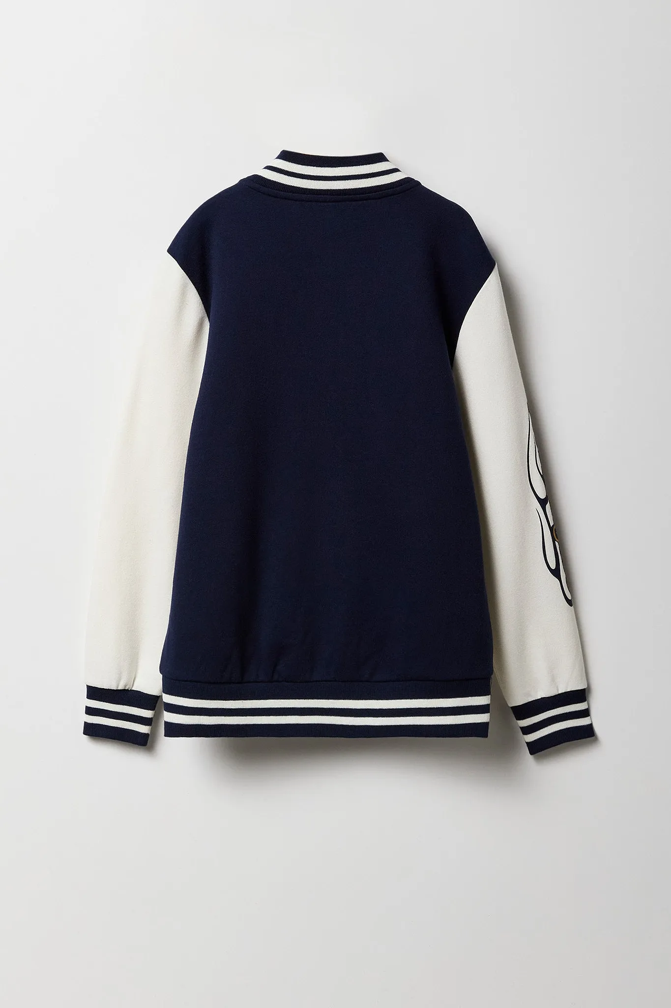 Blouson de style universitaire en molleton avec motif brodé pour enfants