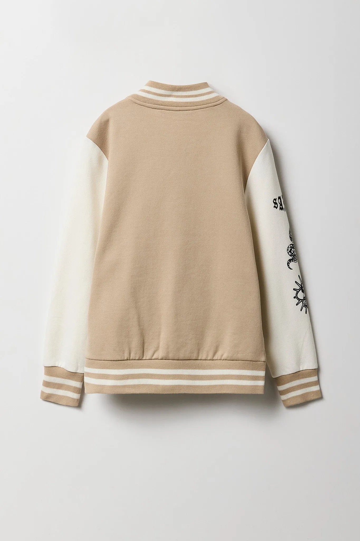 Blouson de style universitaire en molleton avec motif brodé pour enfants