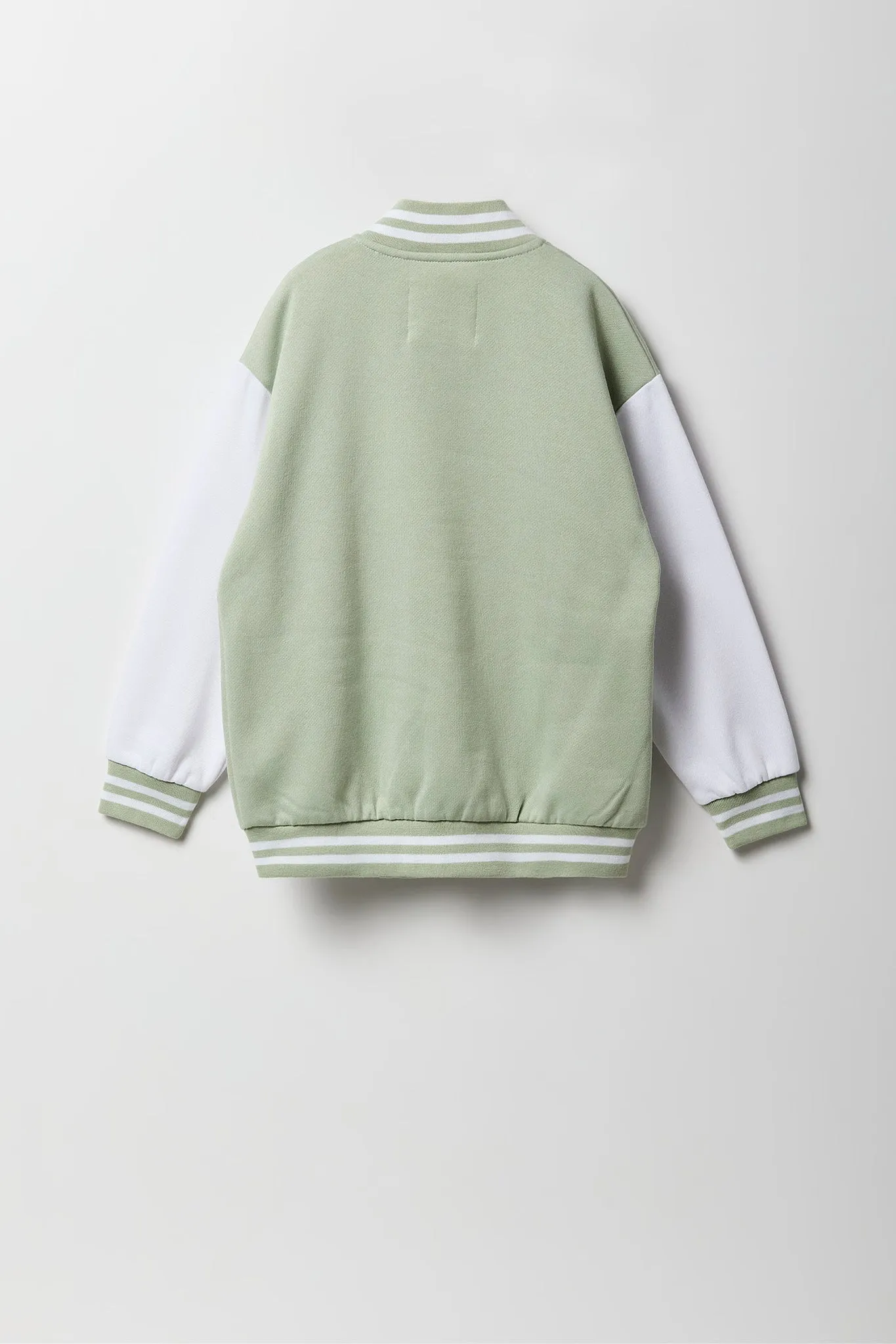 Blouson de style universitaire en molleton imprimé pour fille