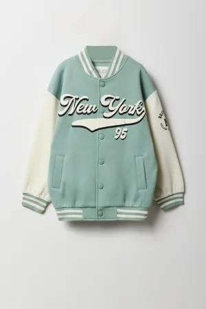 Blouson de style universitaire en molleton pour fille