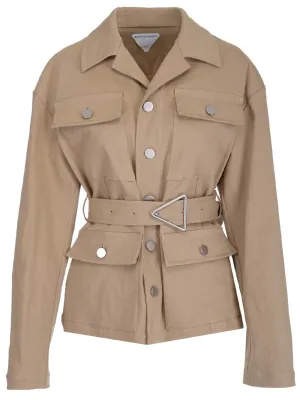 Bottega Veneta Belted Waist Buttoned Jacket
