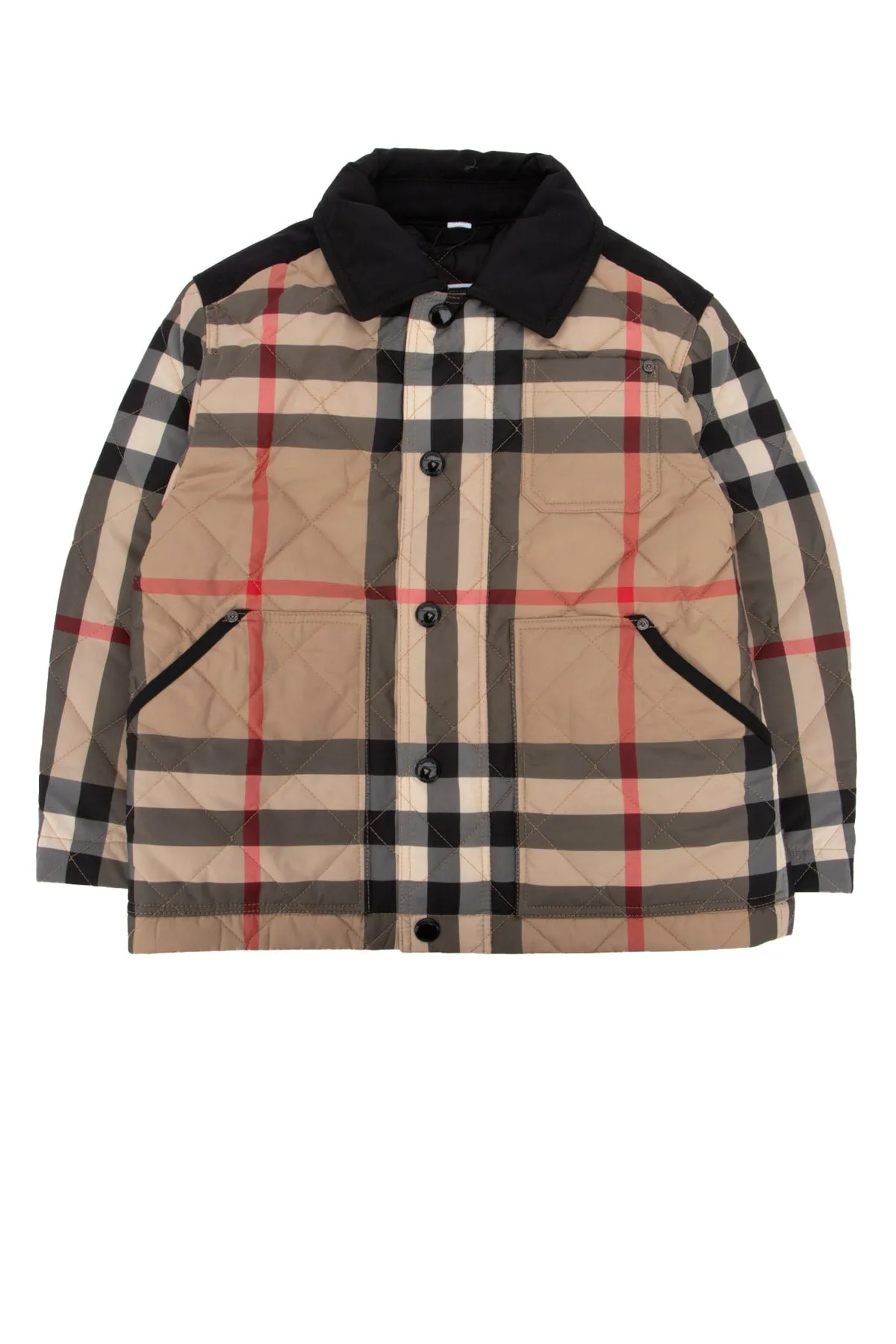 Burberry Kids Logo Applique Check Jacket